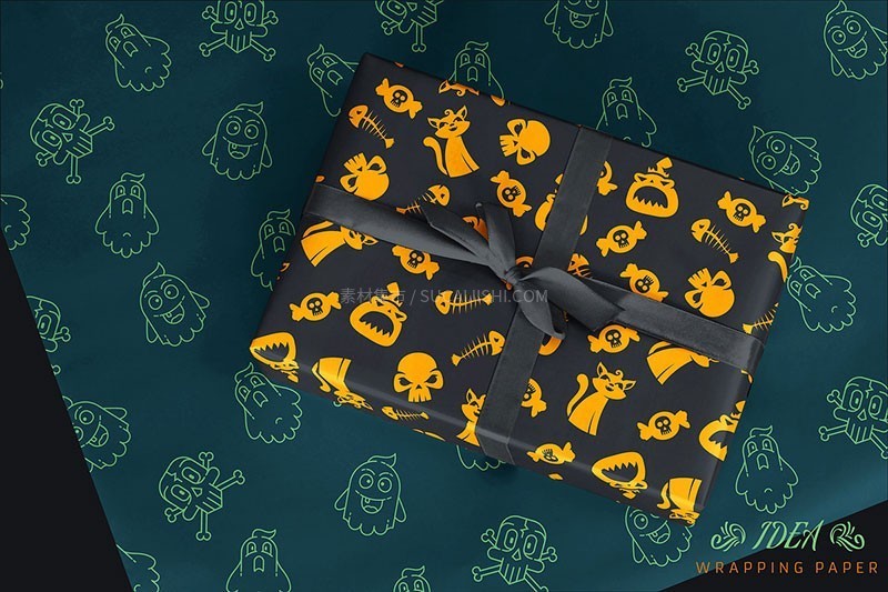 100种万圣节无缝图案背景素材,AI PAT格式